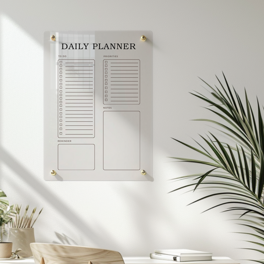 Personalised Daily Planner | Family Chore Wall Schedule | Weekly Schedule Chart | Recyclable Acrylic | Reusable Wipe-able Organization Calendar | + Free Marker Pen & Eraser - By Victoria Maxwell