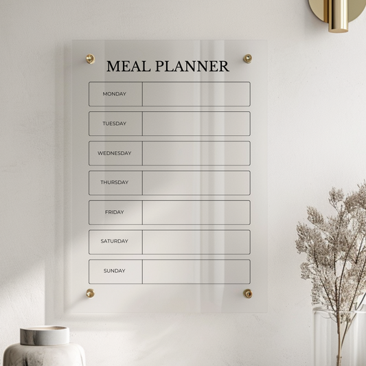 Personalised Weekly Meal Planner | Family Planning Chart | Recyclable Acrylic Reusable Wipeable Organization Calendar | + Free Marker Pen (Copy) (Copy) - By Victoria Maxwell
