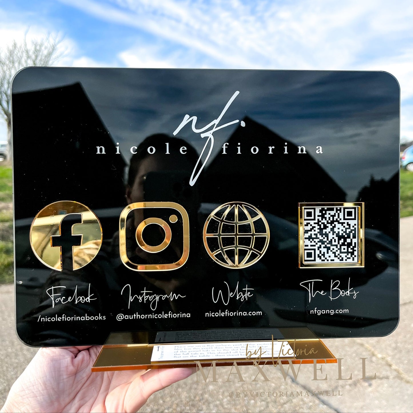 Multi Icon with QR Code + Optional Logo Social Media Sign - V&C Designs Ltd
