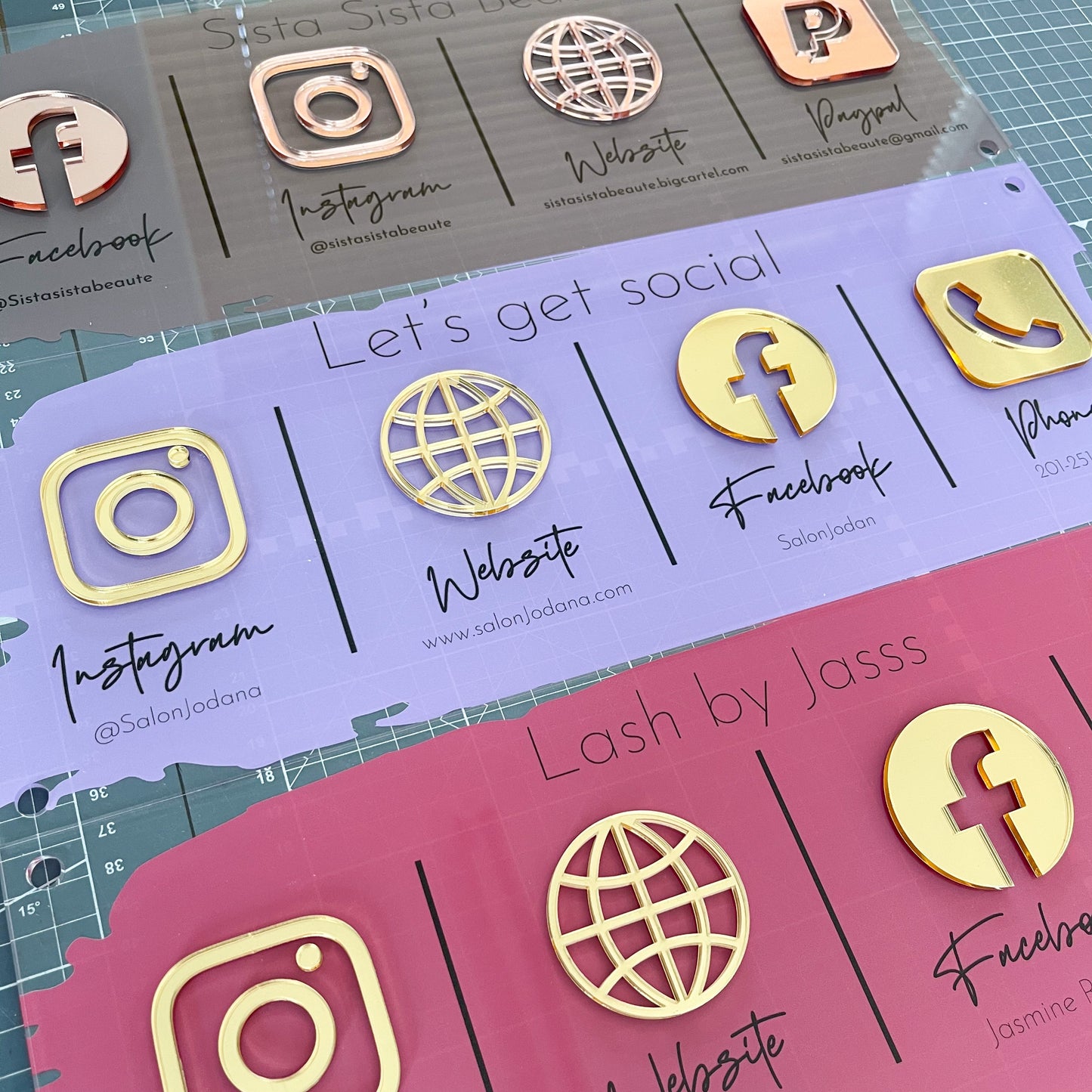 4 Icon Wall Mounted Social Media Sign - V&C Designs Ltd