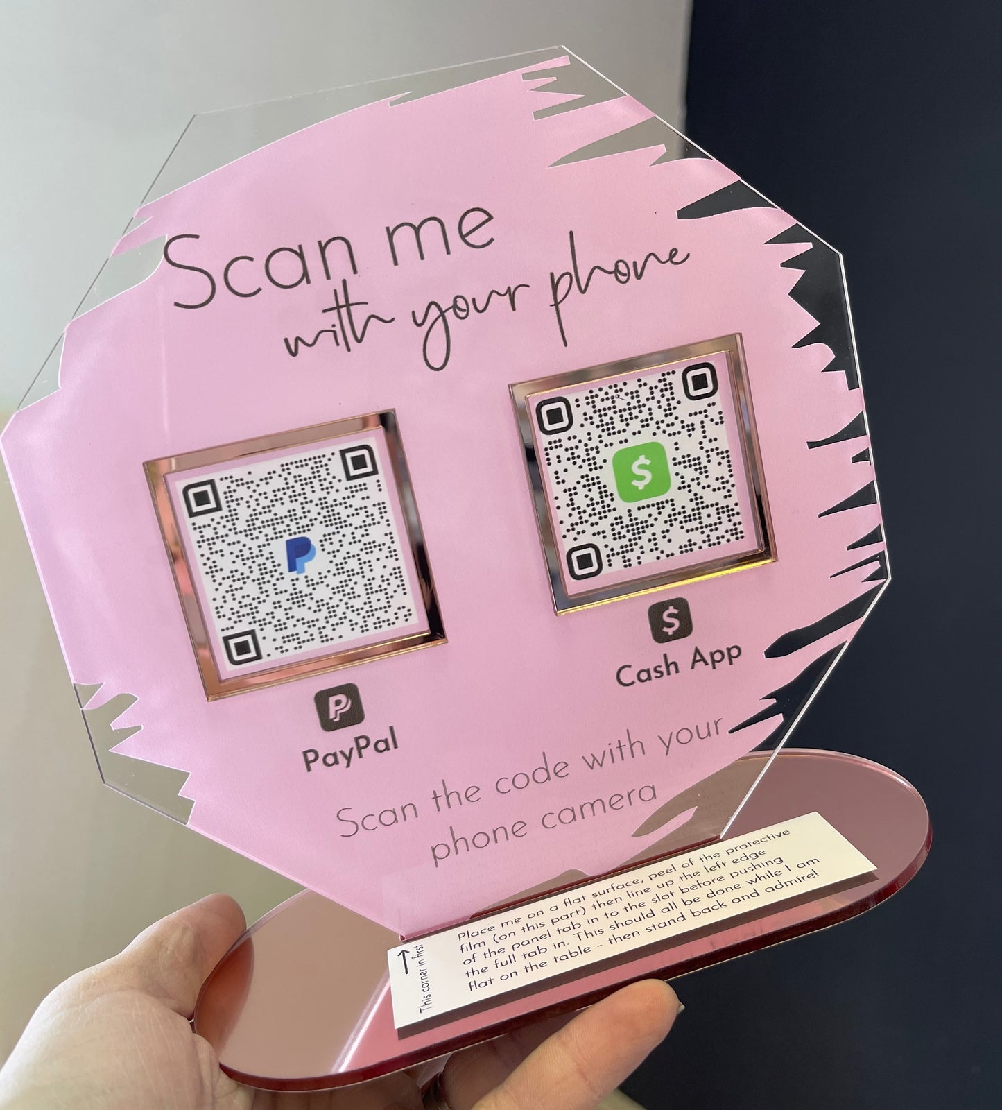 Octagon with Double QR Code Business Payment Sign - V&C Designs Ltd