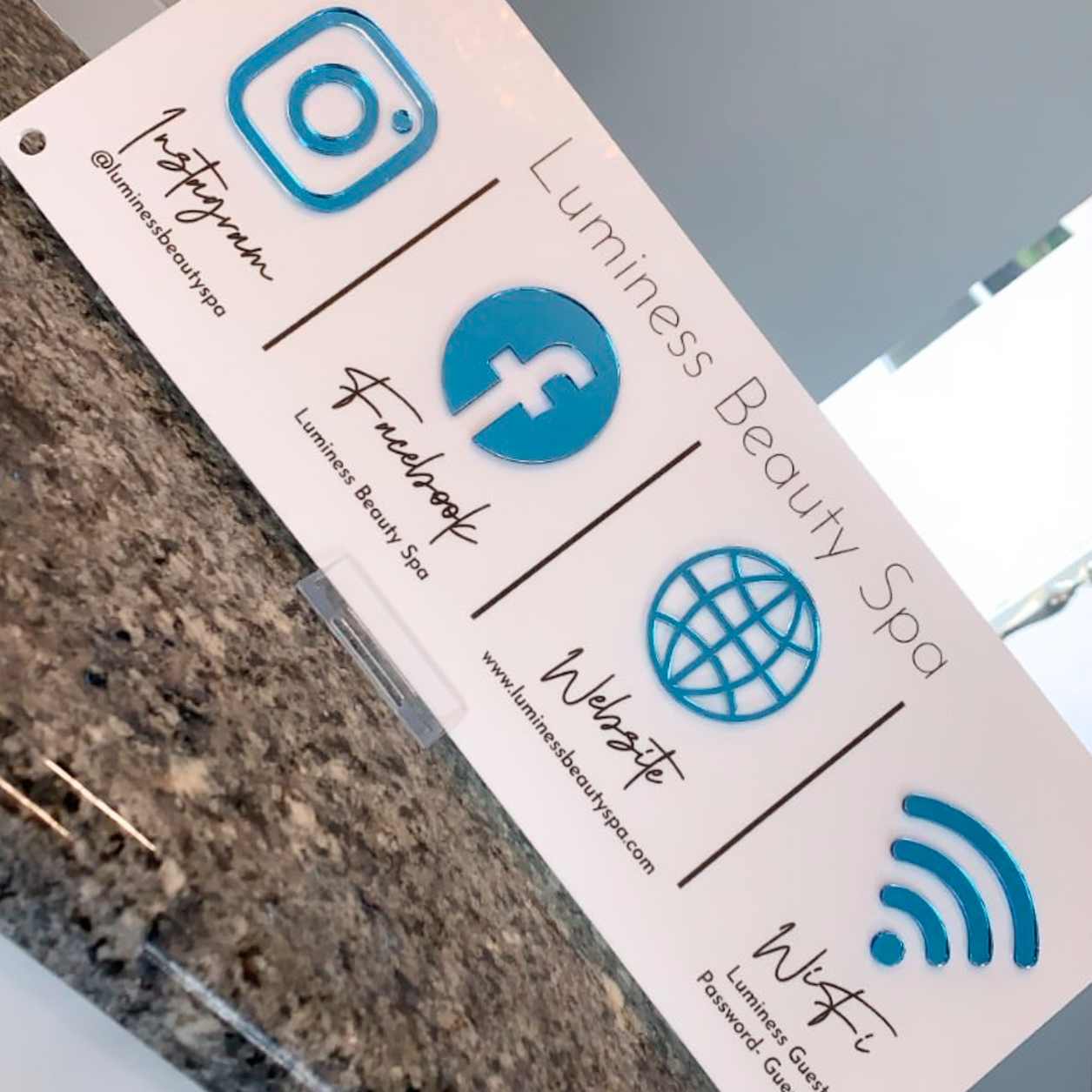 4 Icon Wall Mounted Social Media Sign - V&C Designs Ltd