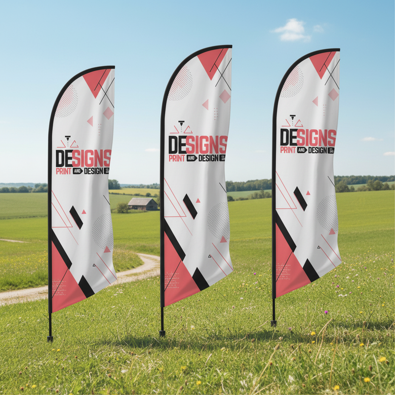 Custom event marketing flags manufactured in the UK