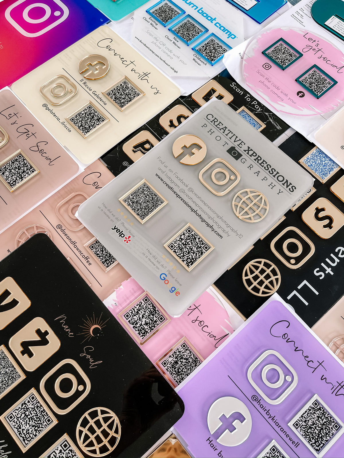 Custom QR code signs and bespoke signage for businesses by V&C Designs