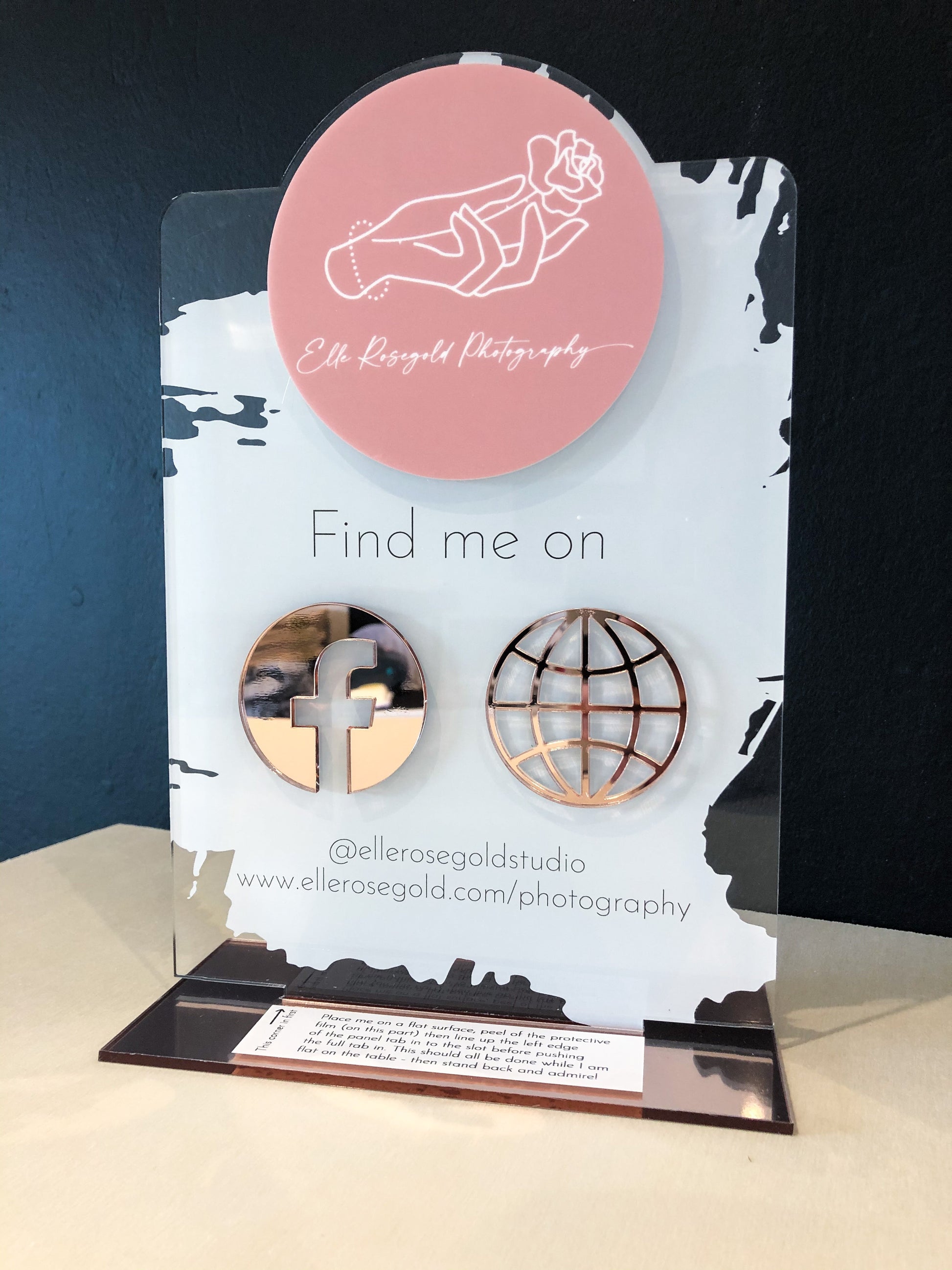 Social Media Sign with Logo - V&C Designs Ltd