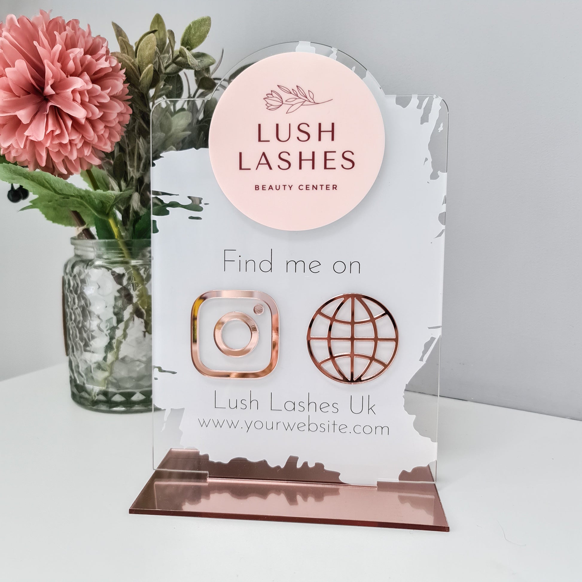 Social Media Sign with Logo - V&C Designs Ltd
