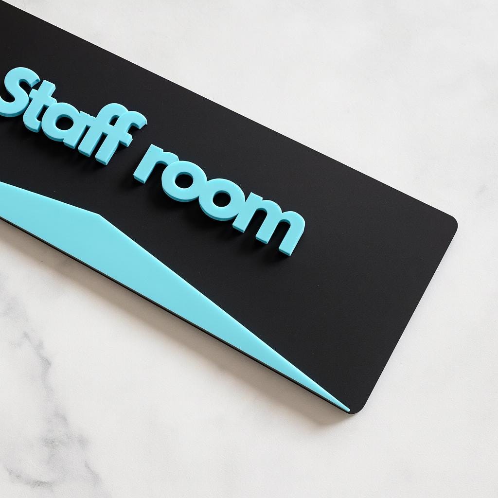 3D Staff Room Acrylic Door Sign | Hotel Wayfinding Sign | Custom Business Nameplate Plaque | Office Direction, Information & Restroom Sign