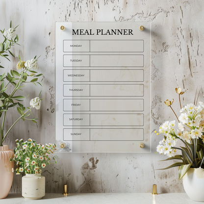 Personalised Weekly Planner | Monthly Family Planning Chart | Recyclable Acrylic | Reusable Wipe-able Organization Calendar | + Free Marker Pen & Eraser - By Victoria Maxwell