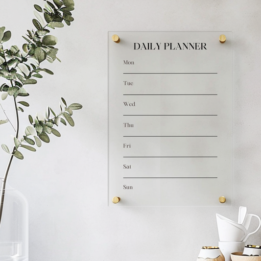 Personalised Monthly Planner | Family Chore To Do List | Weekly Planning Chart | Recyclable Acrylic | Reusable Wipe-able Organization Calendar | + Free Marker Pen & Eraser - By Victoria Maxwell