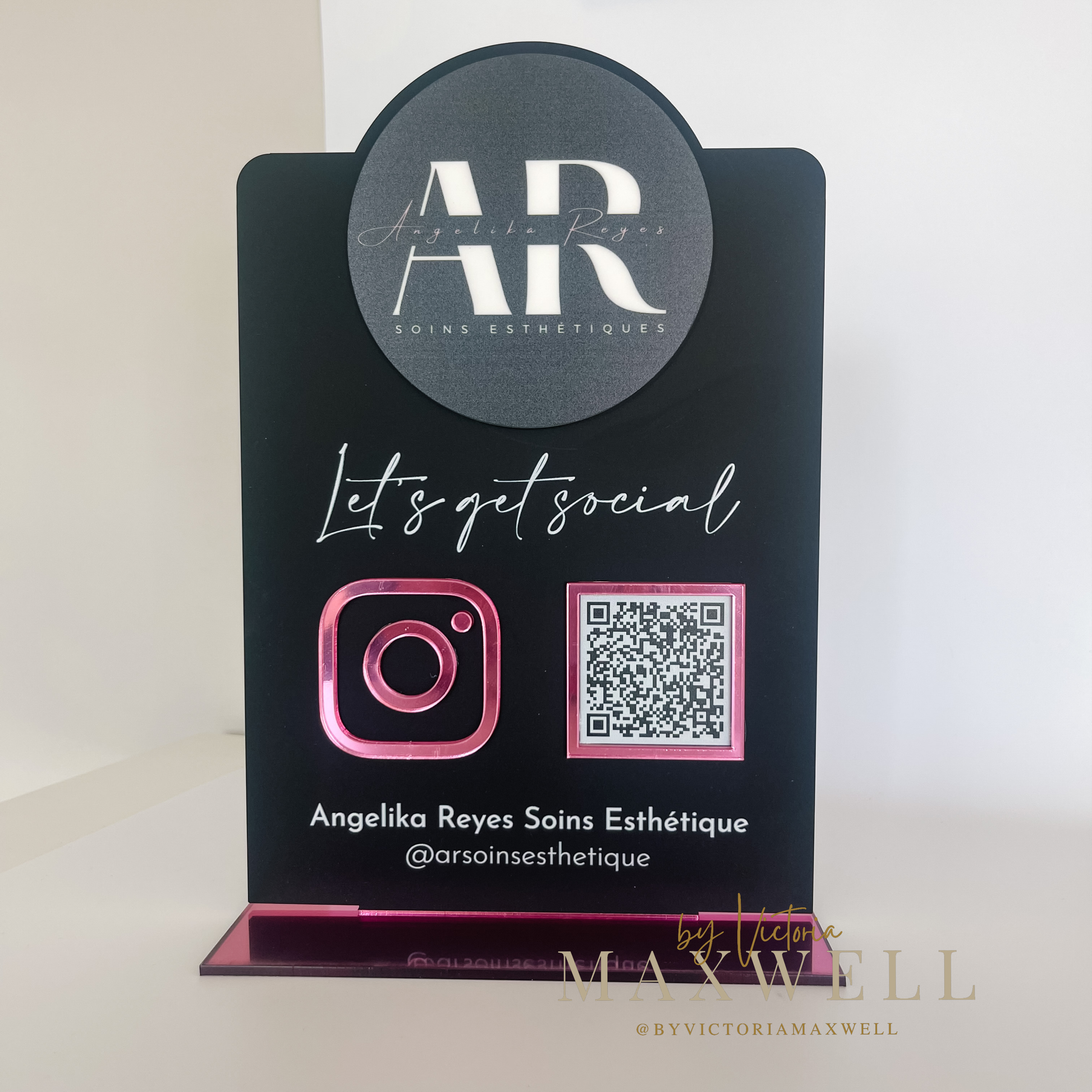 Social Media Sign with Logo - V&C Designs Ltd