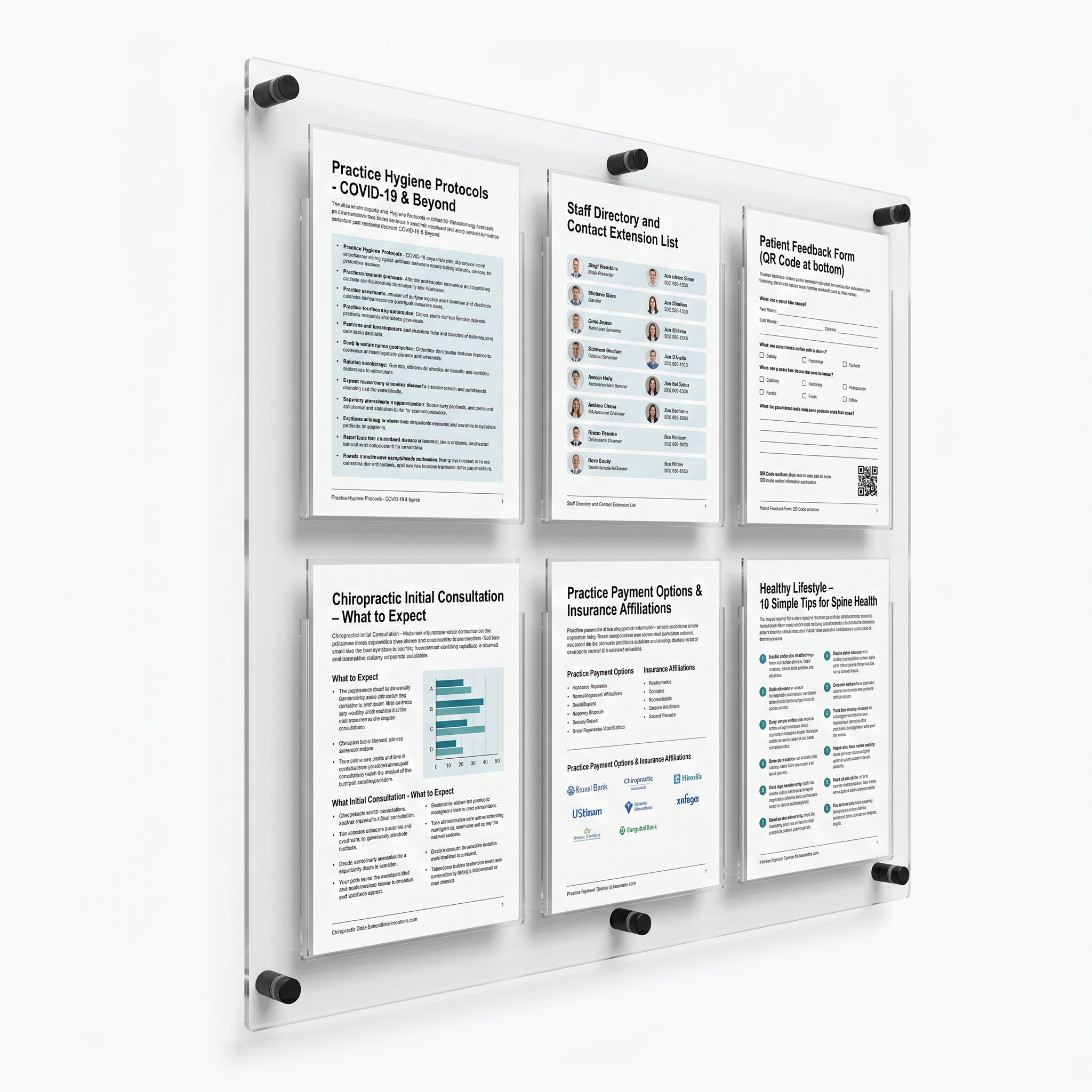 Acrylic wall board for reception notices and certificates