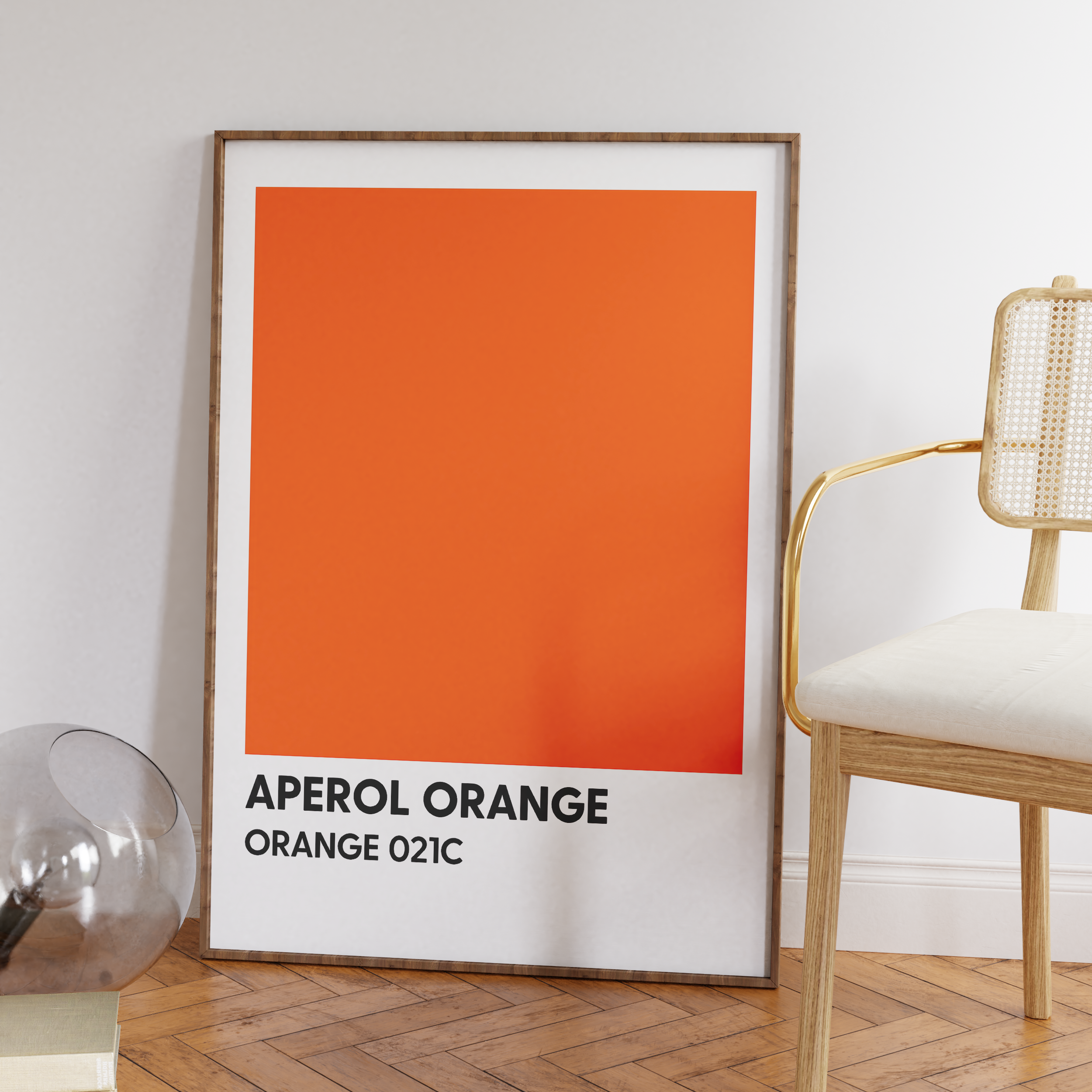 Aperol Orange Wall Art Print – Minimalist Colour Block Poster, Modern Scandinavian Decor, Pantone Style Giclée Print V&C Designs Ltd
