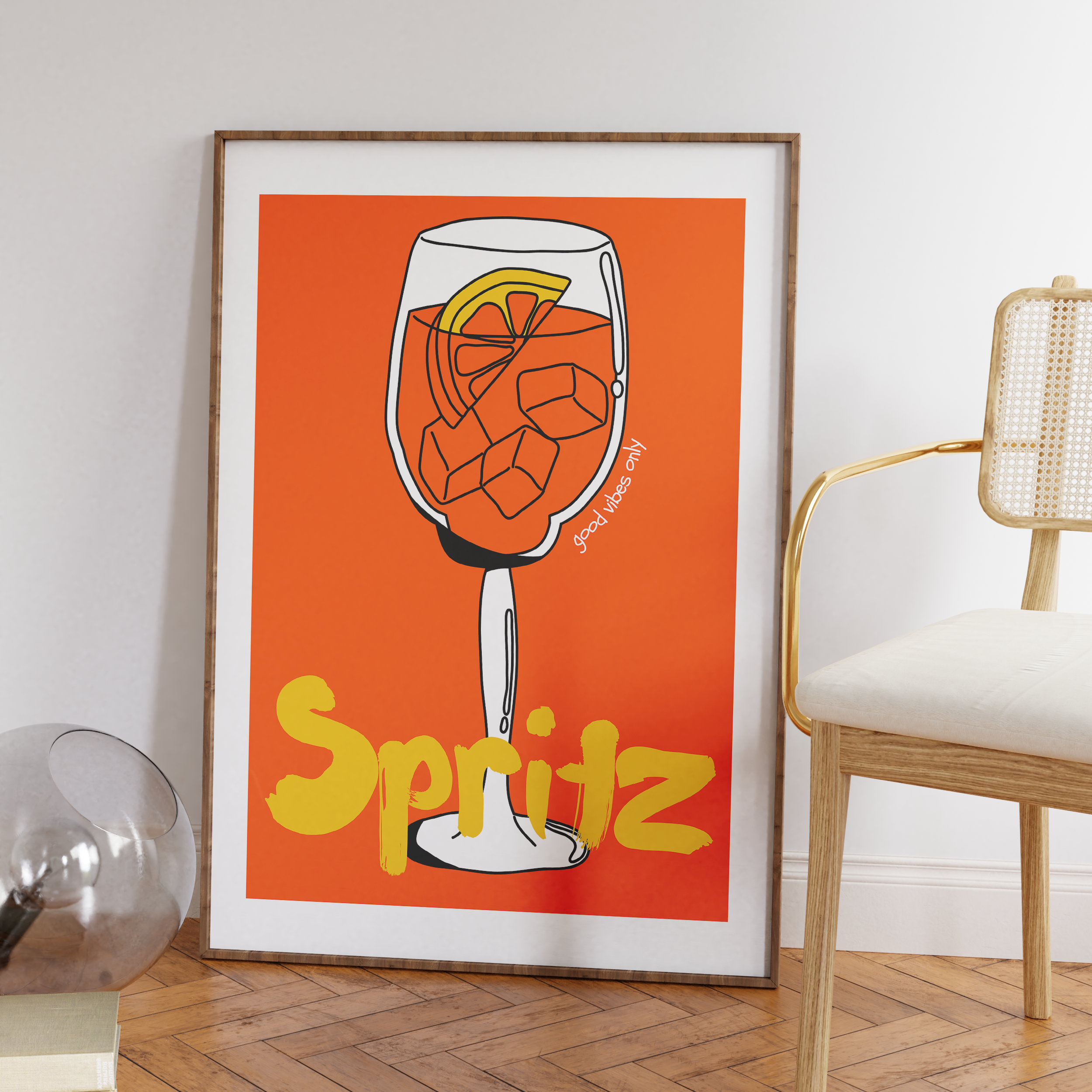Aperol Spritz Wall Art Print – Cocktail Poster, Summer Drinks Art, Bar Cart Decor, Modern Giclée Print V&C Designs Ltd