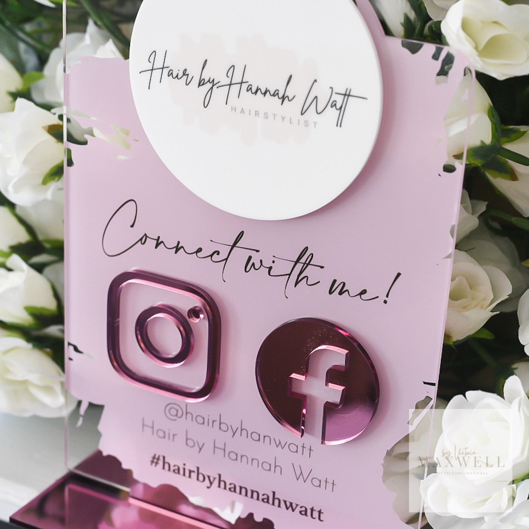 Social Media Sign with Logo - V&C Designs Ltd