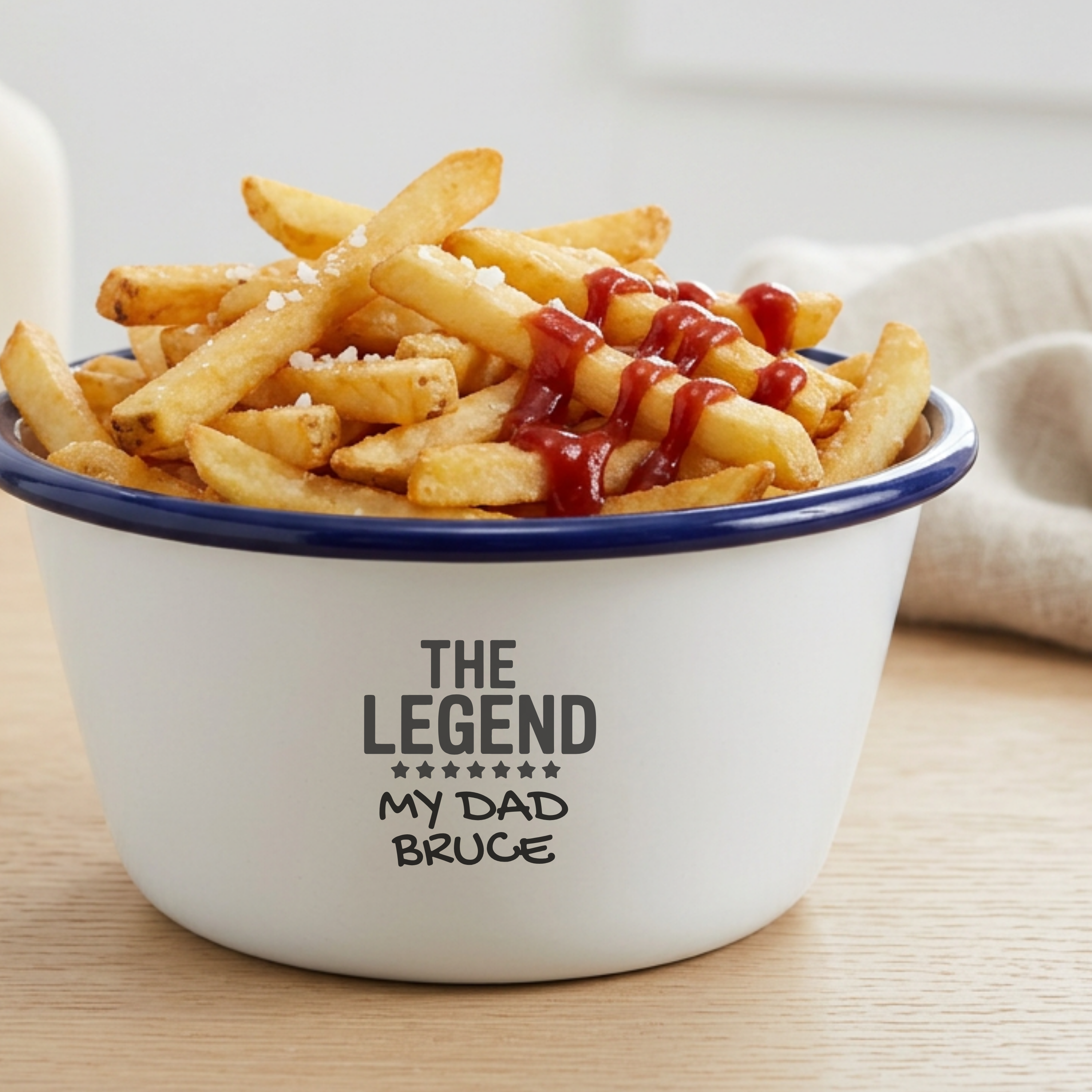 Engraved chip bowl gift for food lovers