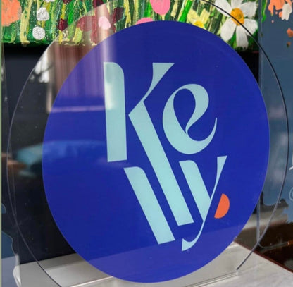 Custom Circular Business Logo Plaque or Personalised Text Sign - By Victoria Maxwell