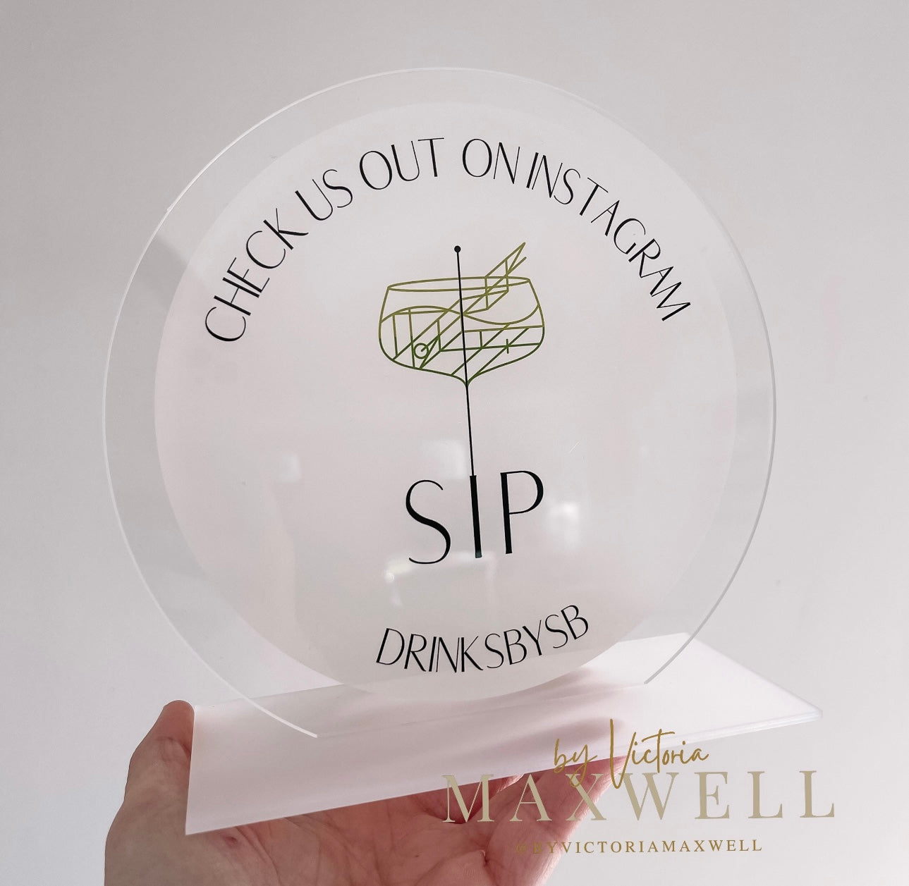 Custom Circular Business Logo Plaque or Personalised Text Sign - By Victoria Maxwell