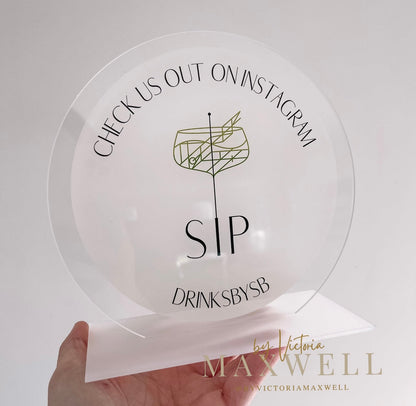 Custom Circular Business Logo Plaque or Personalised Text Sign - By Victoria Maxwell