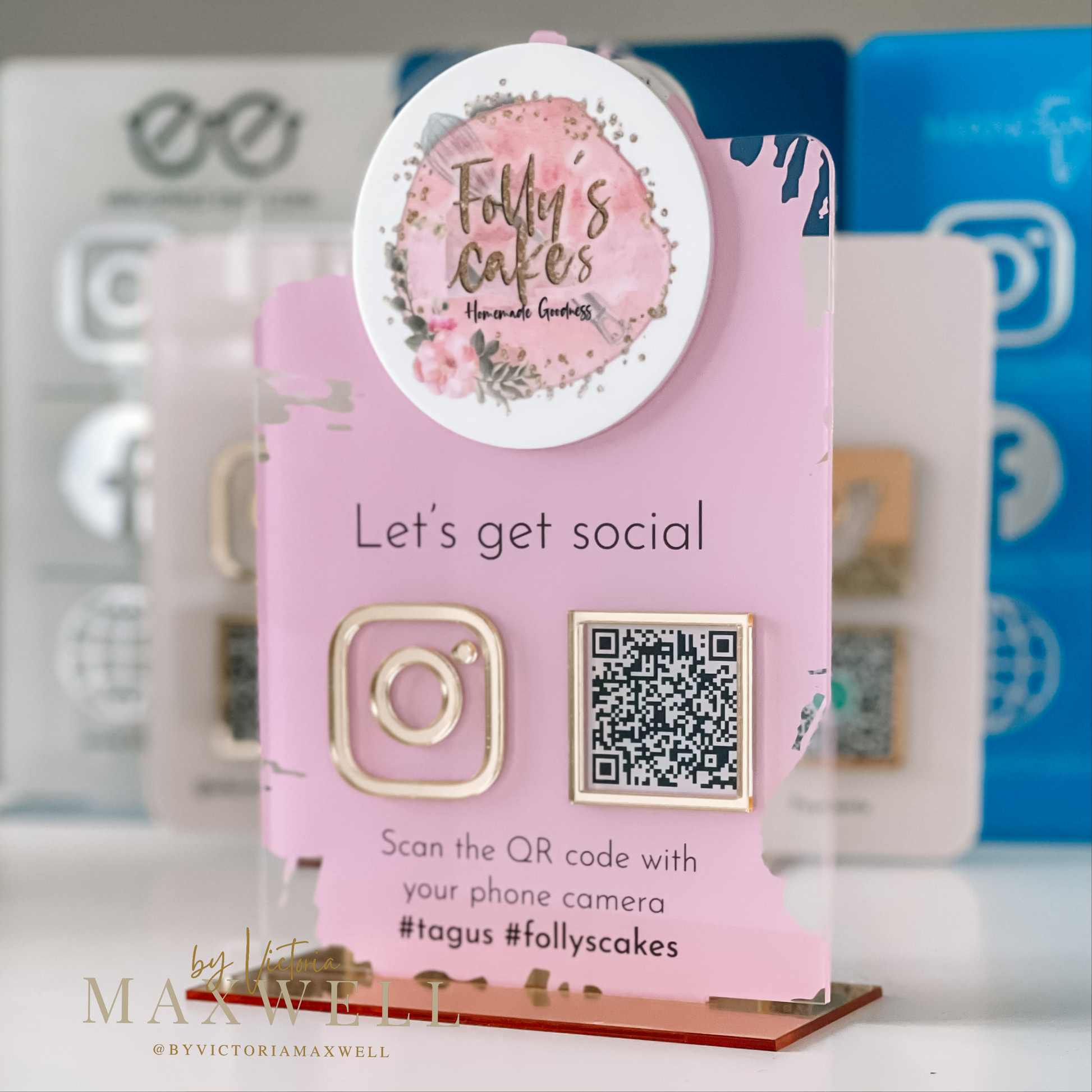 Social Media Sign with Logo - V&C Designs Ltd