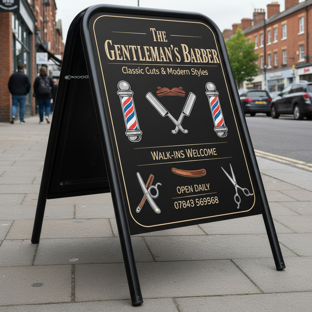remium Aluminium A-Board Pavement Sign – Double Sided Outdoor Advertising Board V&C Designs Ltd