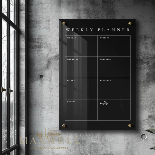 Personal Weekly Planner | Family Planning Chart | Recyclable Acrylic Reusable Wipeable Organization Calendar | + Free Marker Pen - V&C Designs Ltd