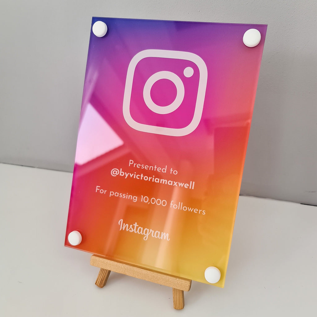 Social Media Milestone Award Plaque Sign | Content Creator Instagram and More