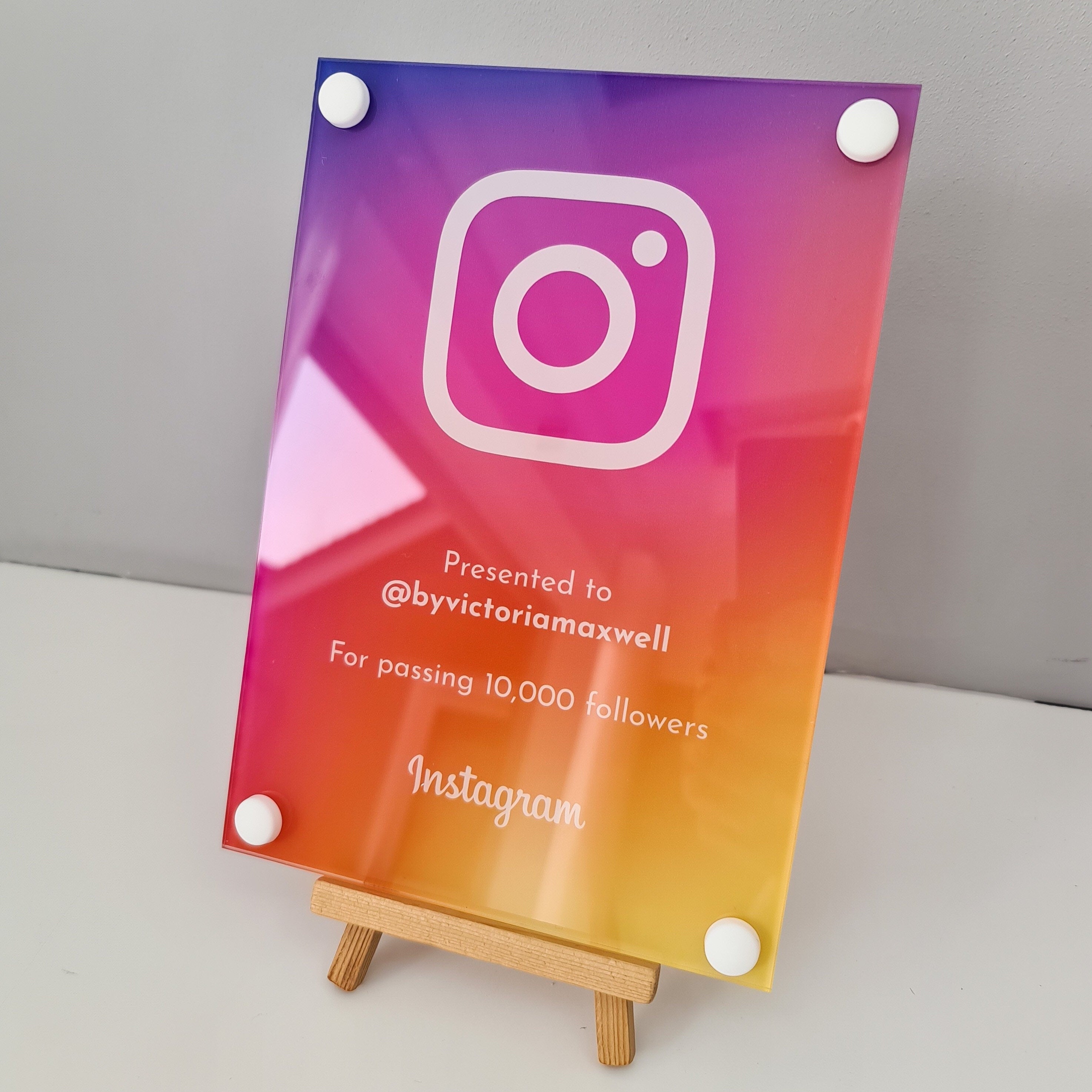 Social Media Milestone Award Plaque Sign | Content Creator Instagram and More