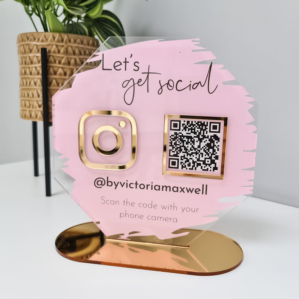 Social Media QR Code Sign Salon Sign Business Sign