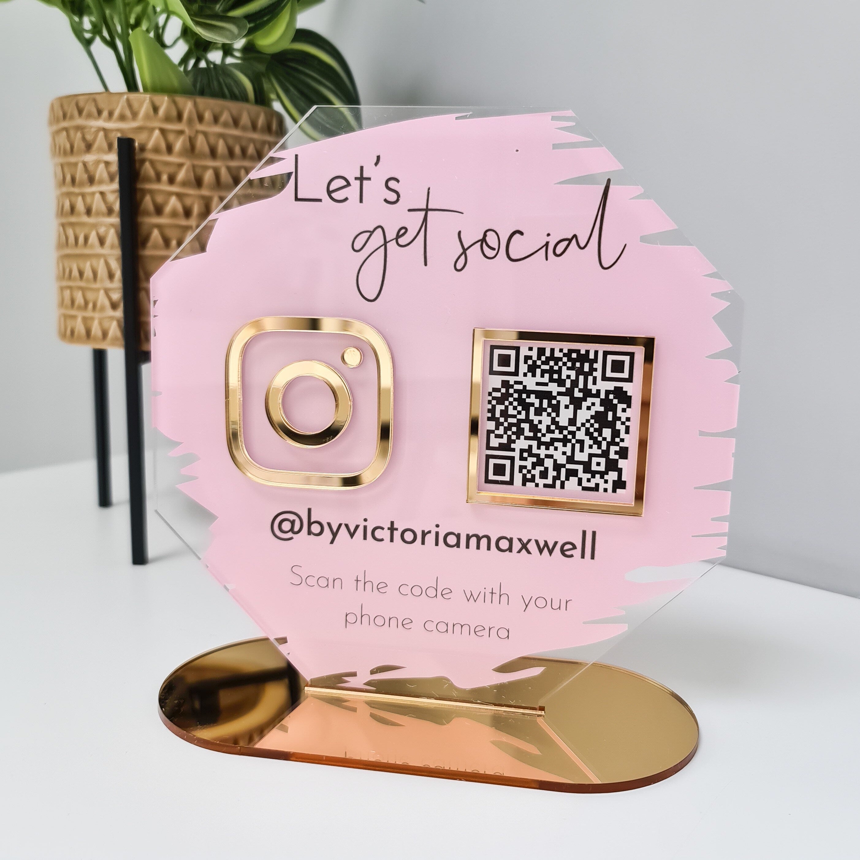 Social Media QR Code Sign Salon Sign Business Sign