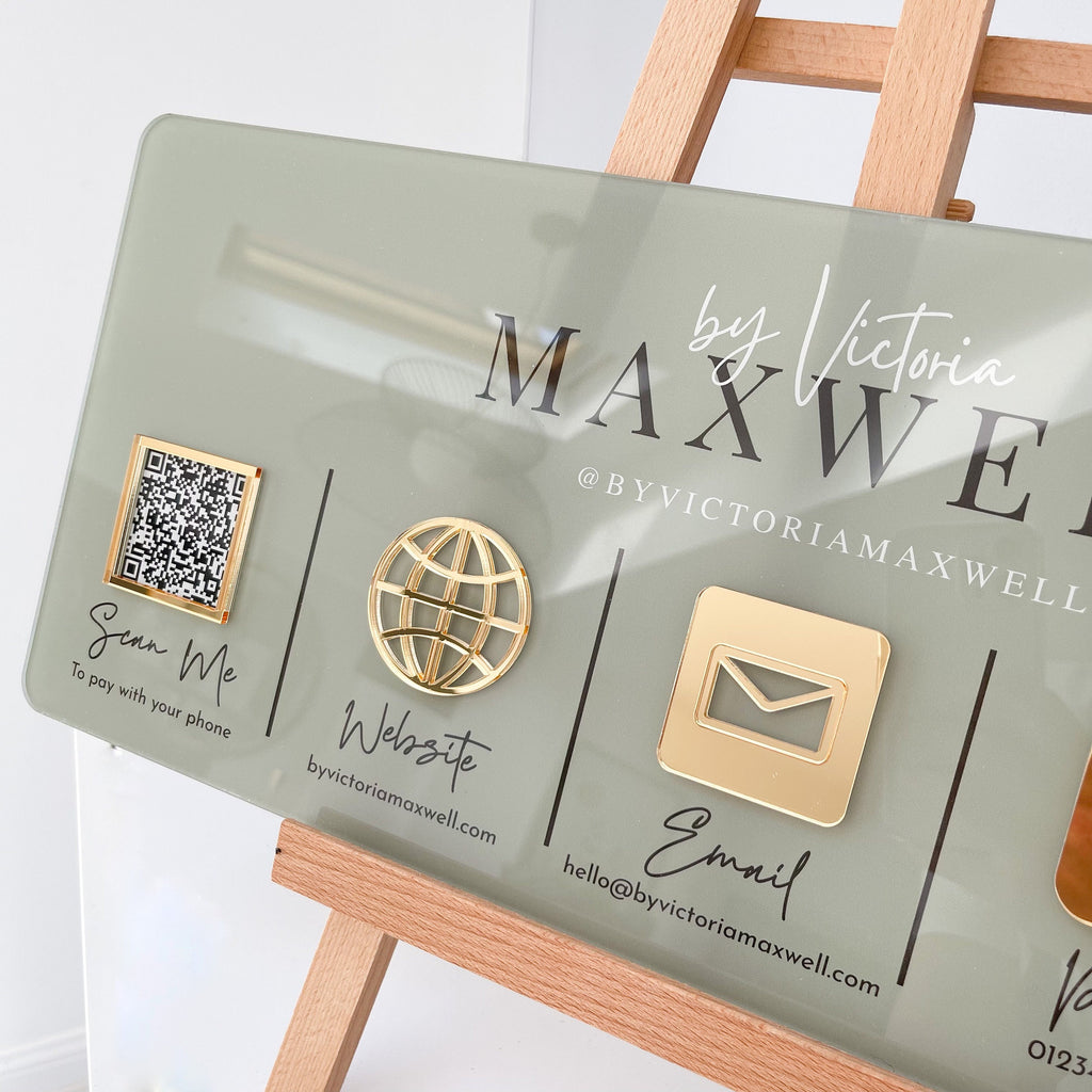 Wall Mounted Social Media Business QR Code Acrylic Sign