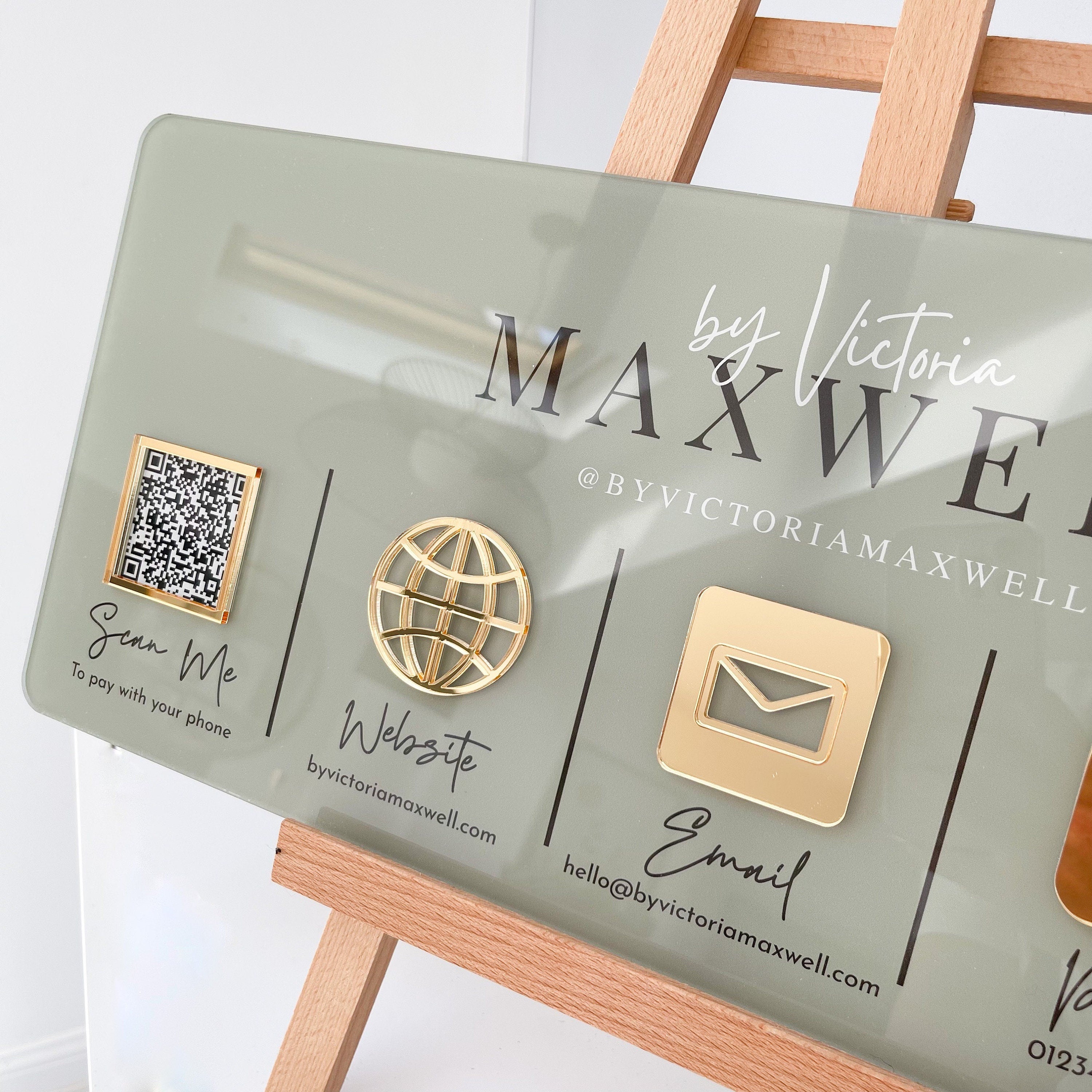 Wall Mounted Social Media Business QR Code Acrylic Sign