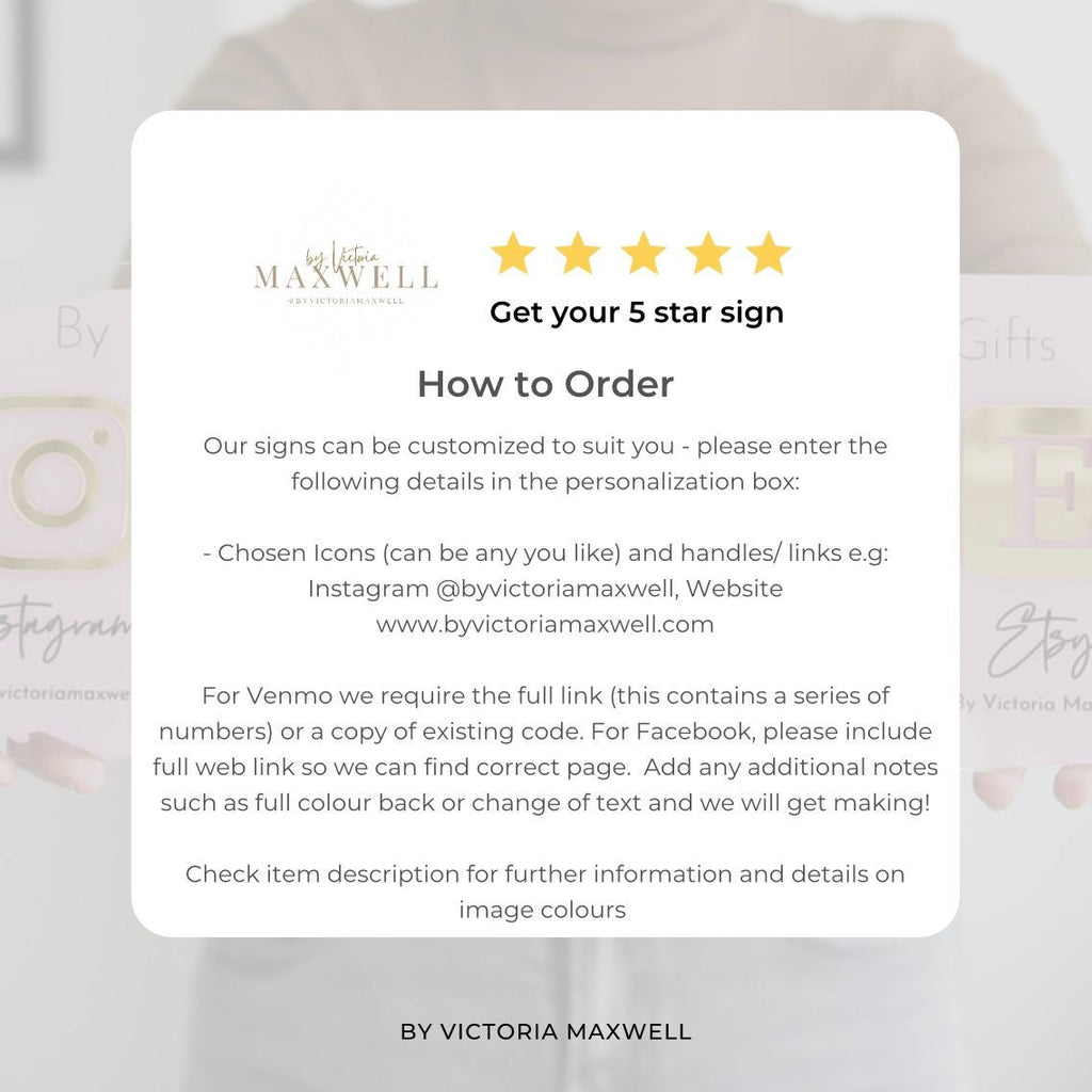 Double Icon with Logo Business Social Media Sign | Salon Sign | Beauty Sign | Hairdressers Beautician Sign