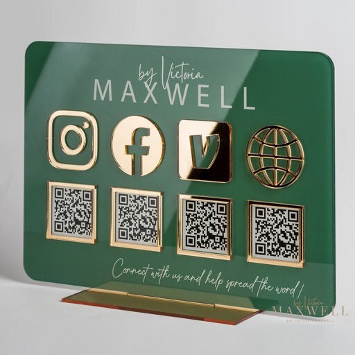 Custom QR Code Acrylic Sign | Scan to Pay Venmo Sign | Social Media | WiFi QR Code Sign | Business Payment Sign