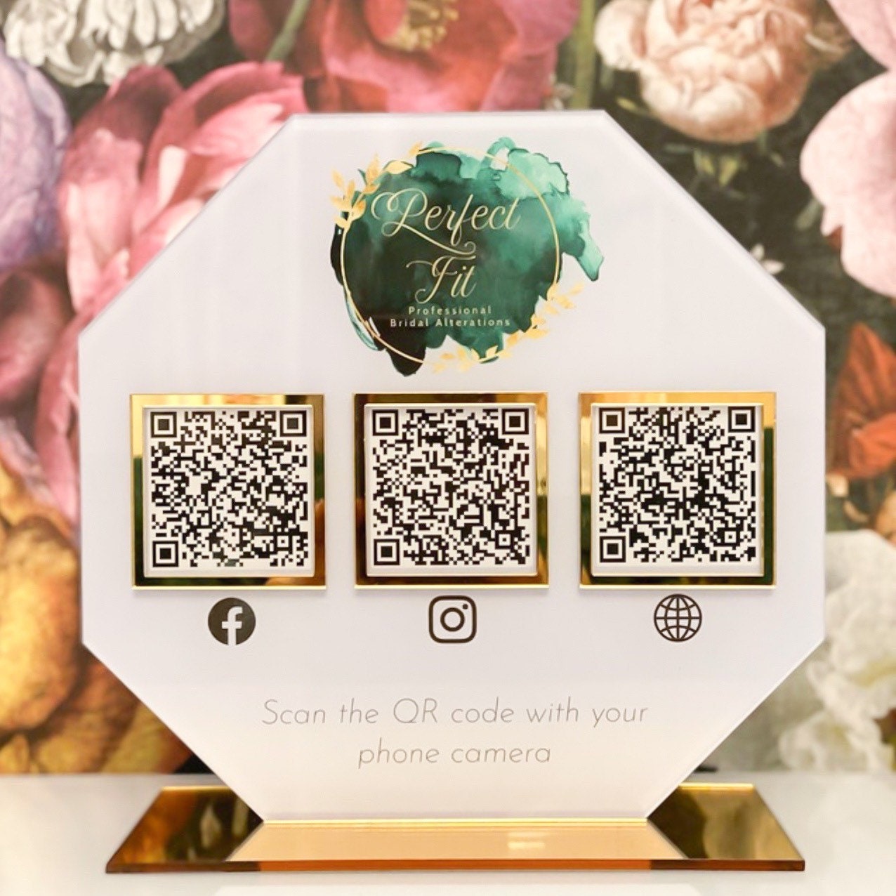 3 QR Code Business Social Media Sign | Salon Sign | Beauty Sign | QR Code Sign | Reviews or Payments