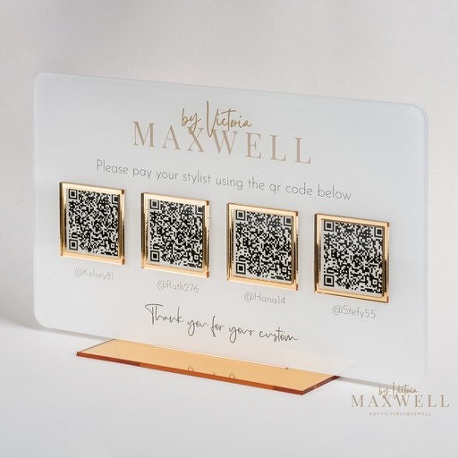 QR Code Sign | Payment Sign/ Tip Jar Instagram Facebook Business Social Media Sign | Salon Sign | Beauty Sign