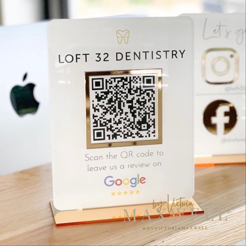Business Marketing Review or Social Media QR Code Sign