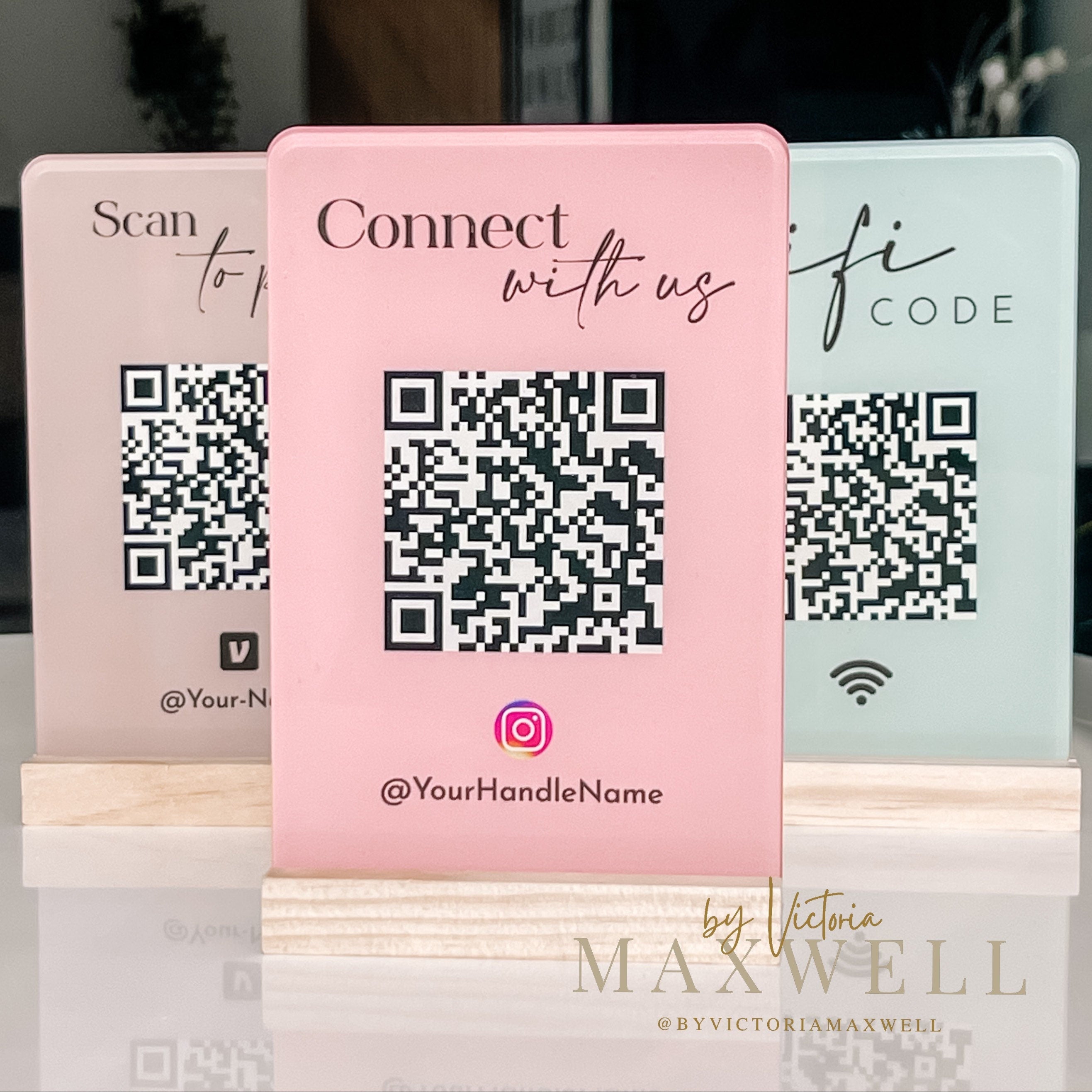 Mini QR Code Display Sign