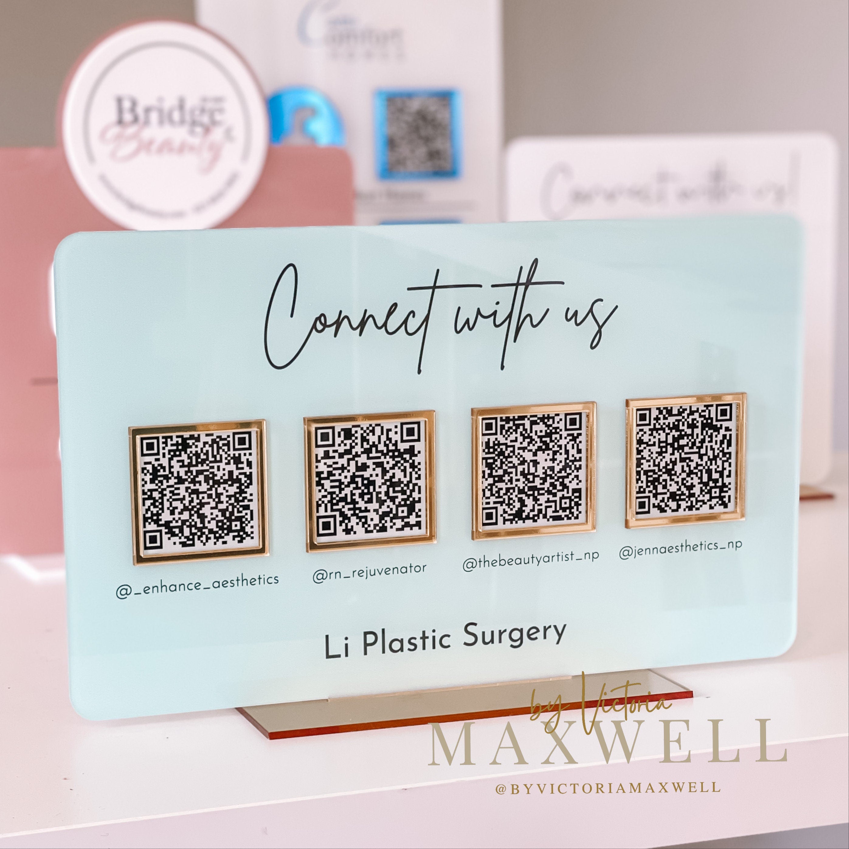 QR Code Sign | Payment Sign/ Tip Jar Instagram Facebook Business Social Media Sign | Salon Sign | Beauty Sign