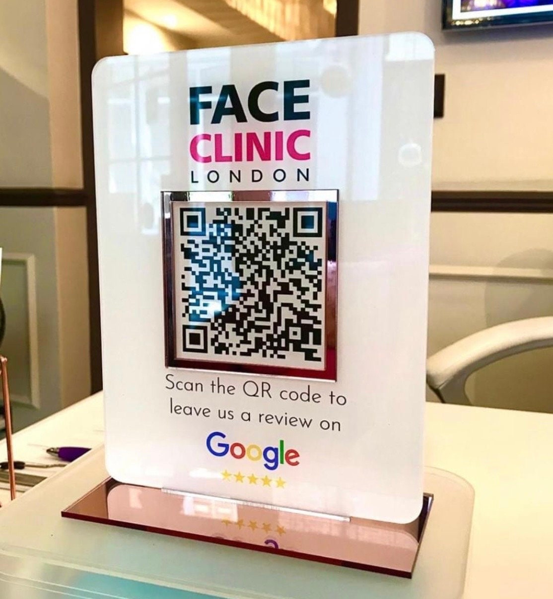 Business Review Link or Social Media QR Code | Salon Sign | Beauty Sign | Hairdressers Beautician Sign | Barcode Scan
