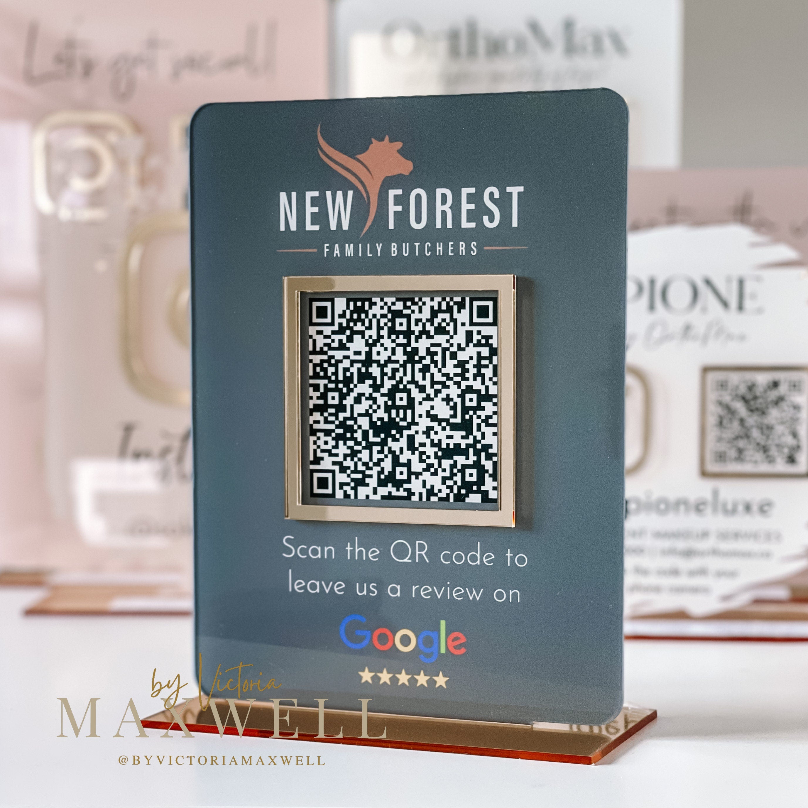 Business Review Link or Social Media QR Code | Salon Sign | Beauty Sign | Hairdressers Beautician Sign | Barcode Scan