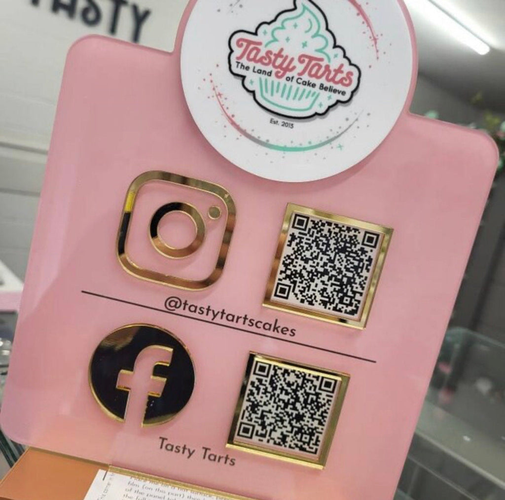 Multi QR Code with Logo Business Social Media Sign | Salon Sign | Beauty Sign | QR Code Sign | Reviews, Payments