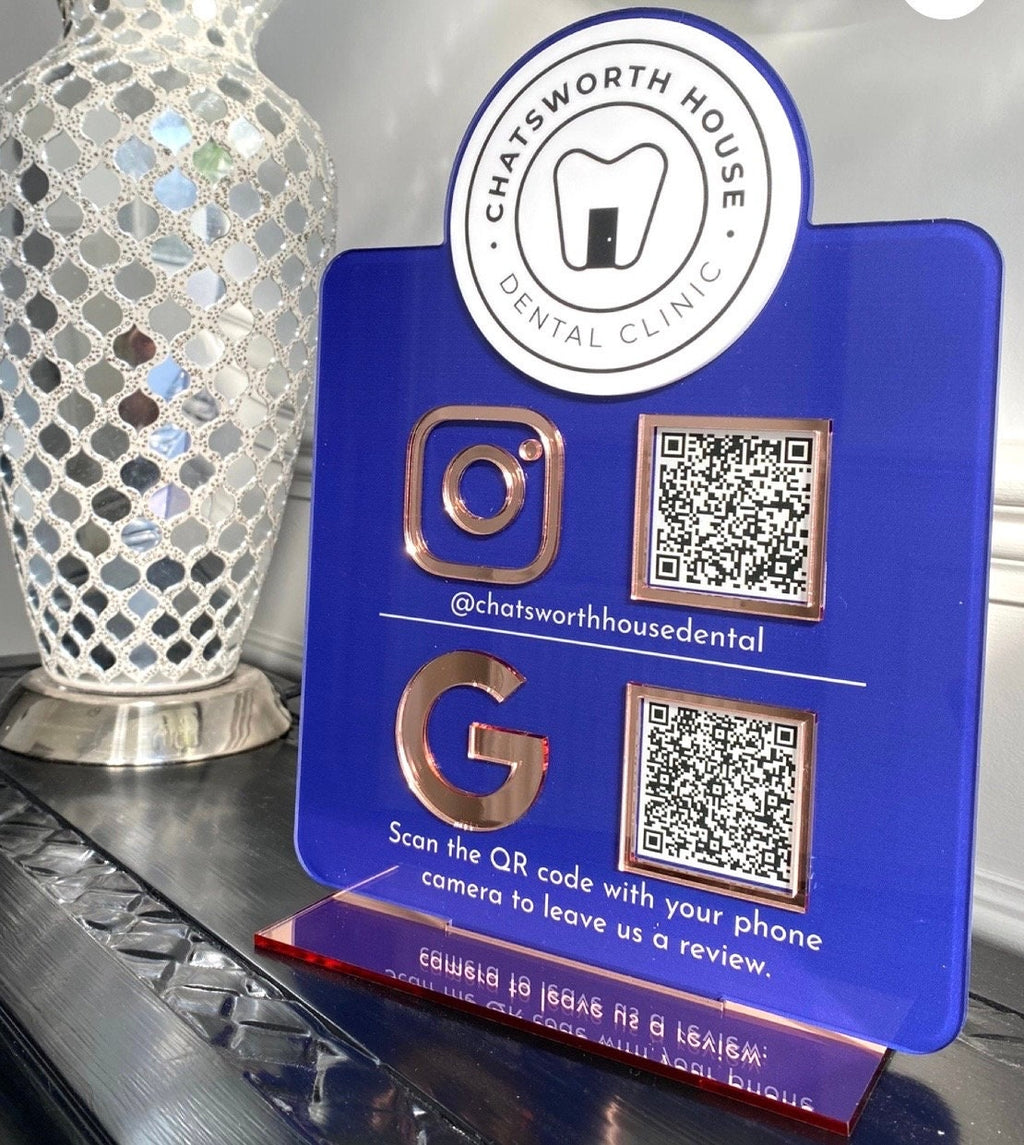 Multi QR Code with Logo Business Social Media Sign | Salon Sign | Beauty Sign | QR Code Sign | Reviews, Payments
