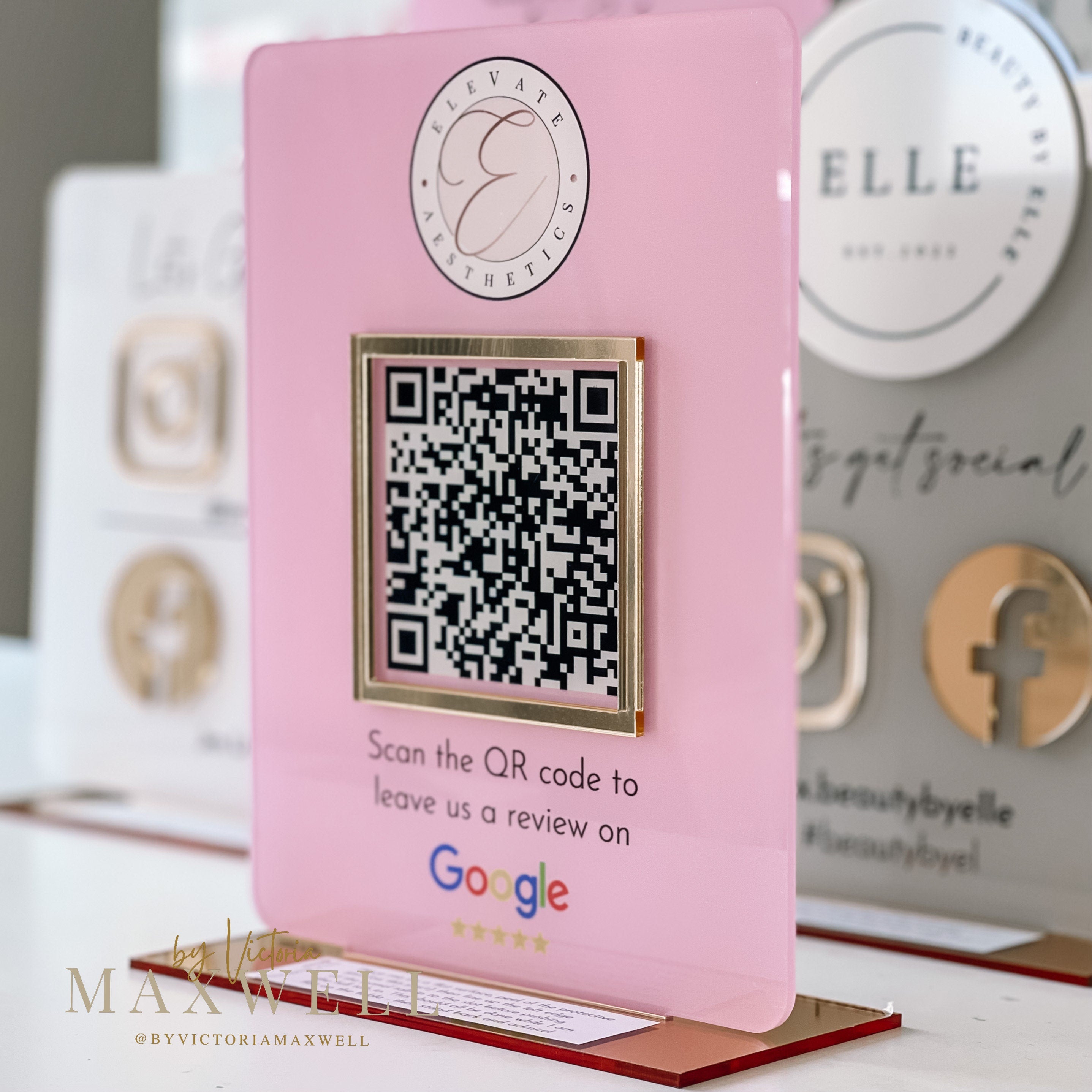Business Marketing Review or Social Media QR Code Sign