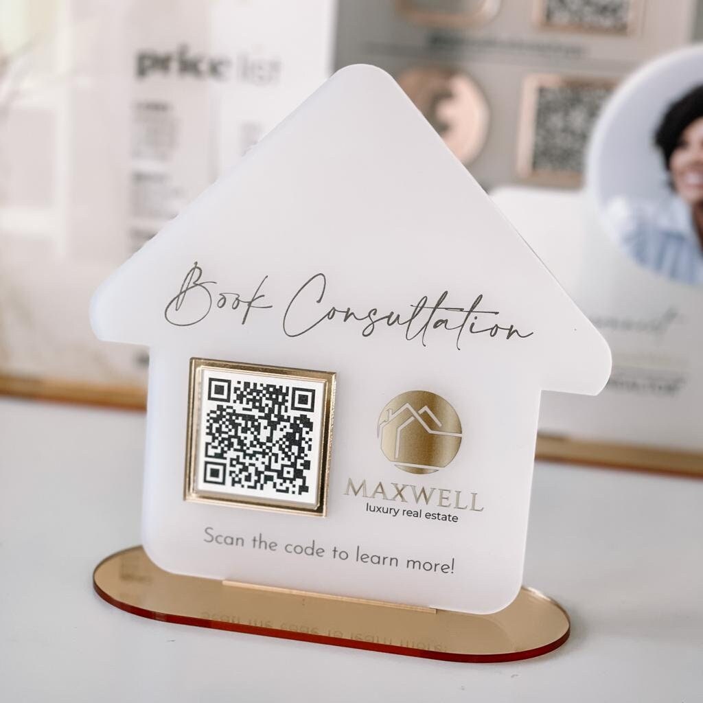Realtor QR Code Sign | VCard Contact QR Code | Real Estate Open House Sign | Marketing Promotion Sign