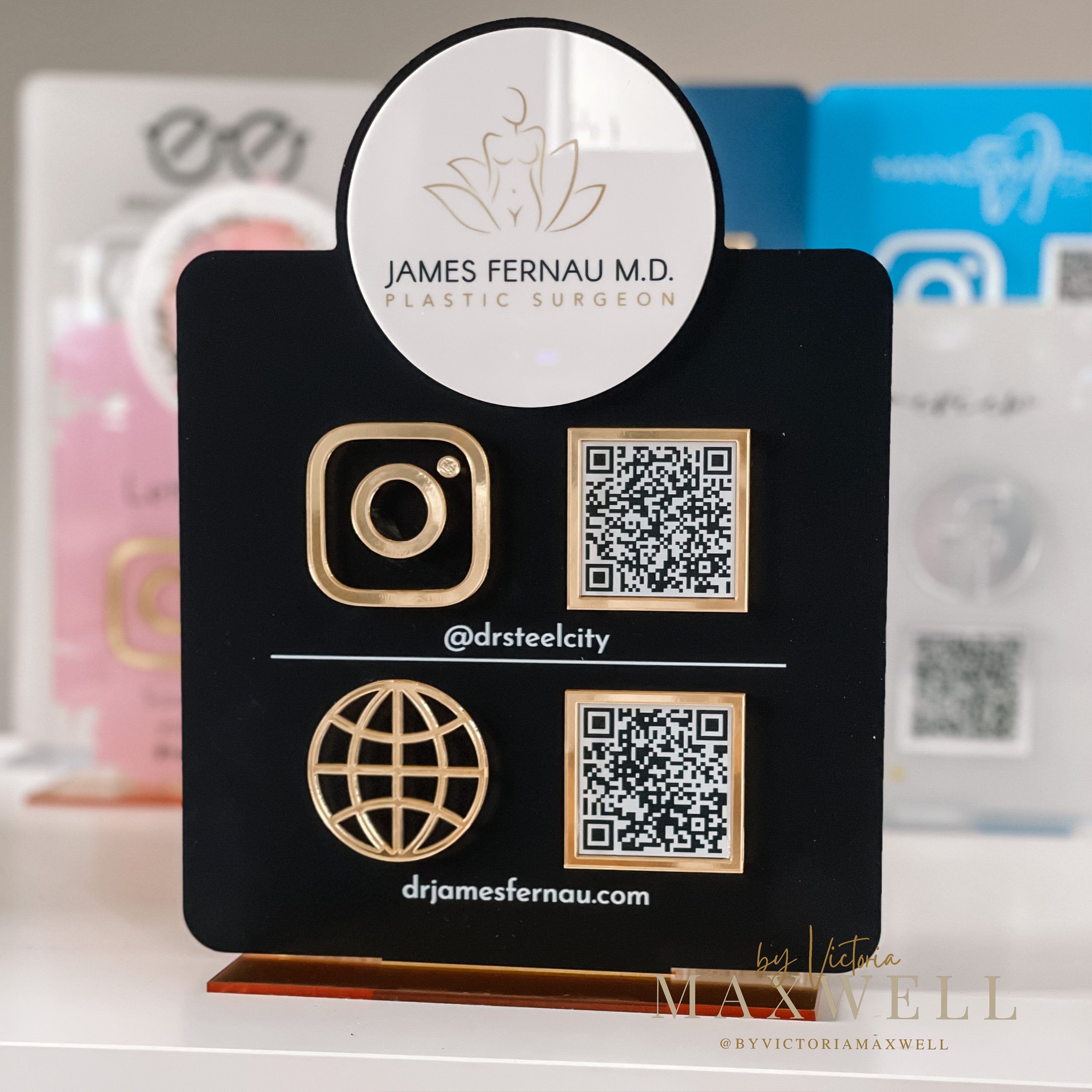 Multi QR Code with Logo Business Social Media Sign | Salon Sign | Beauty Sign | QR Code Sign | Reviews, Payments