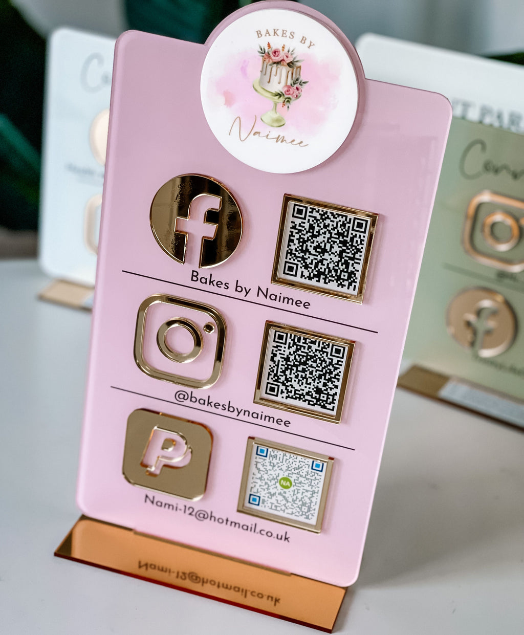 Social Media QR Code Acrylic Sign with Logo