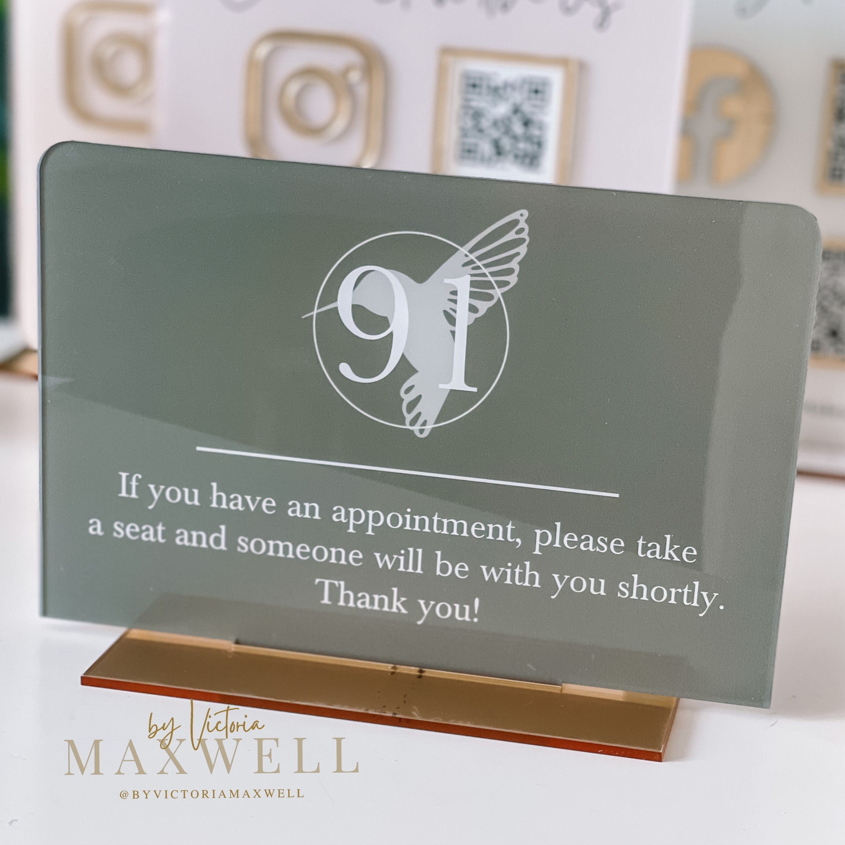 Custom Text and Logo Acrylic Business Sign