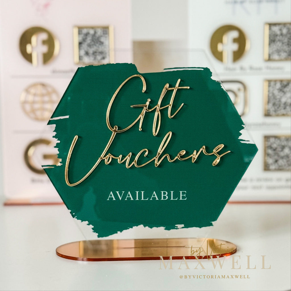 Gift Vouchers Available Store Shop Sign