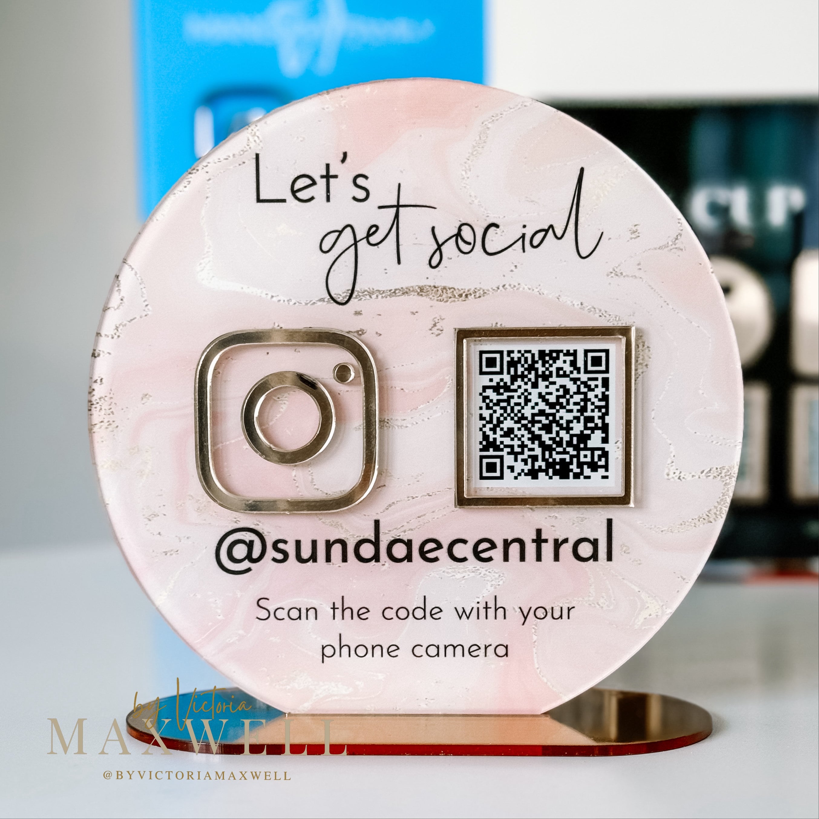 Acrylic Business Social Media QR Code Sign | Salon Sign | Beauty Sign | Beautician Sign