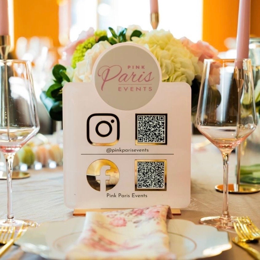 Multi QR Code with Logo Business Social Media Sign | Salon Sign | Beauty Sign | QR Code Sign | Reviews, Payments